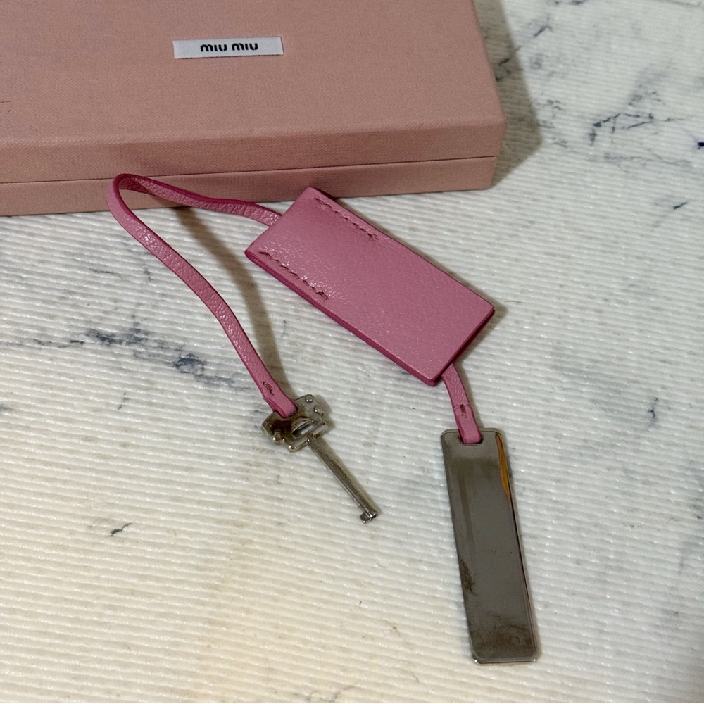 Miu Miu Pink Leather Bag Charm / Keychain - Picture 6 of 12